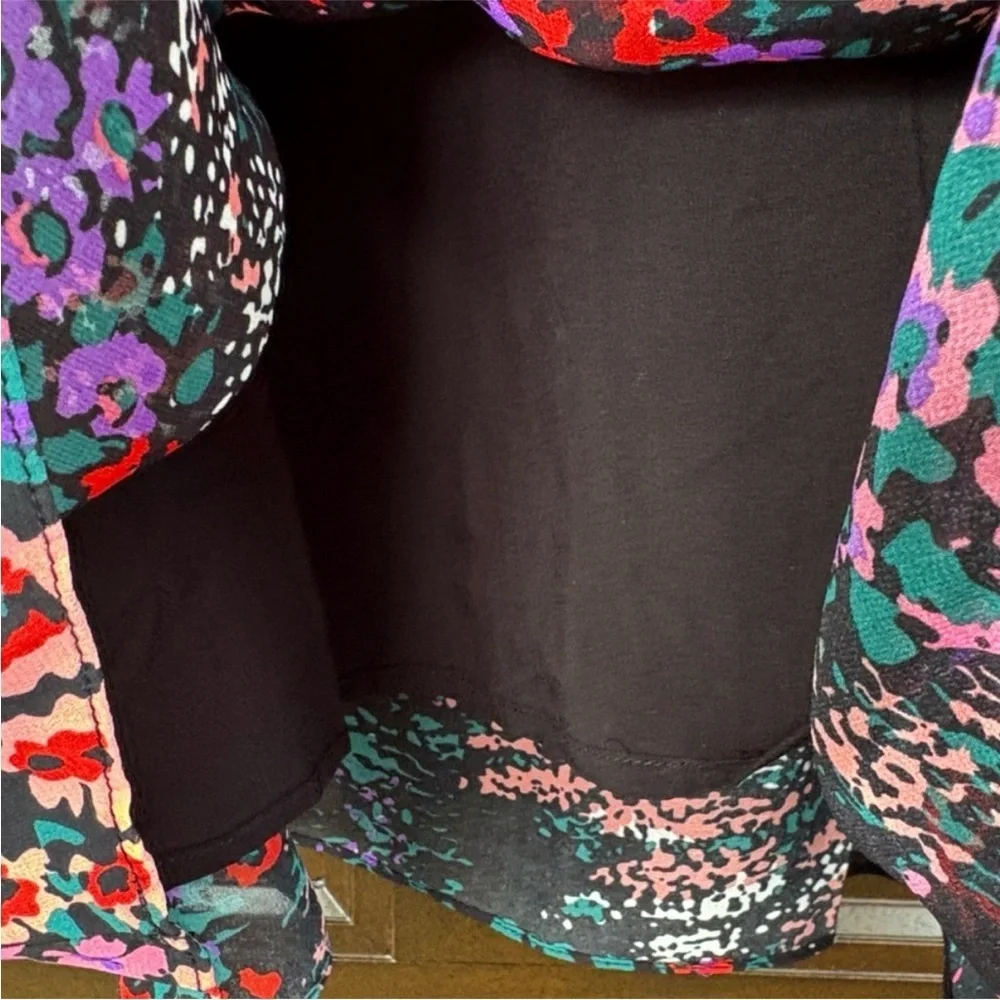 NWT Molly Bracken Black Floral Chiffon Choker Collar Dress Size Medium